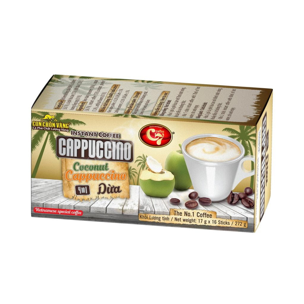 Cà phê cốt dừa dừa hòa tan là gì? cà phê cappuccino dừa là gì? Cà phê dừa mua ở đâu?