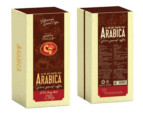 Cà Phê Bột Arabica Con Chồn Vàng - Hộp Vuông 250Gr