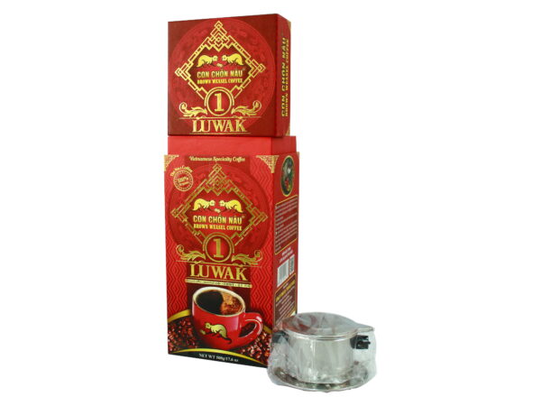 Cà phê Con Chồn Nâu Luwak - Hộp 500g HUCAFOOD