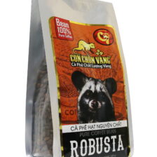 Cà Phê Hạt Robusta Rang Mộc Con Chồn Vàng HUCAFOOD - Túi 500Gr