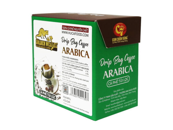 Кофе в пакетиках с фильтром - Кофе с бумажным фильтром Арабика - Коробка 150 гр - Huca Food