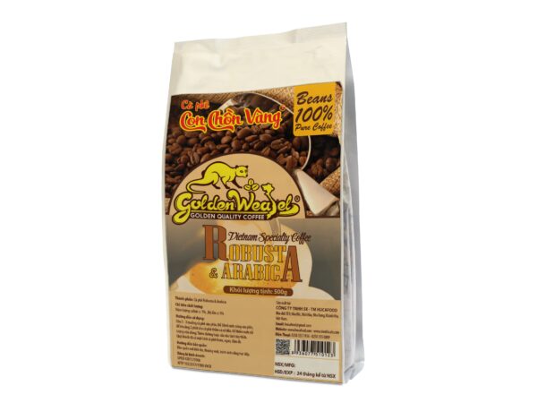 커피 믹스 로부스타 & 아라비카 순수 로스트 콩 500Gr 백 - 황금 족제비