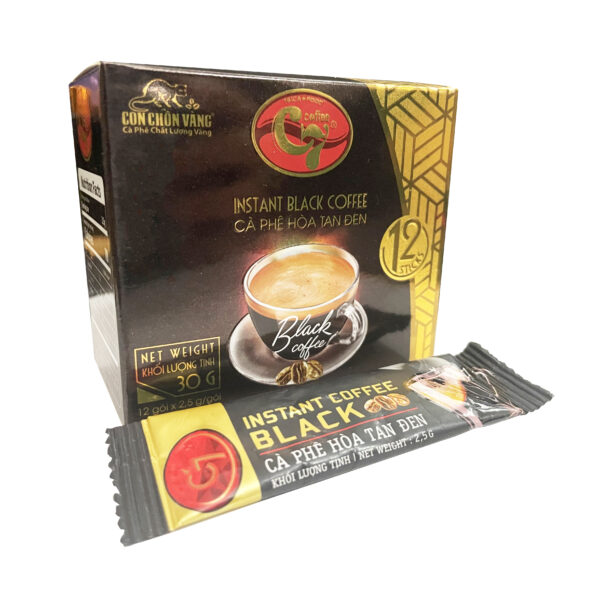 黑色速溶咖啡 - 金鼬C7咖啡 - 一盒 12 包（12 包 x 12.5 克）