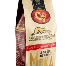 Cà phê Moka rang xay nguyên chất 100%, túi 100gr.