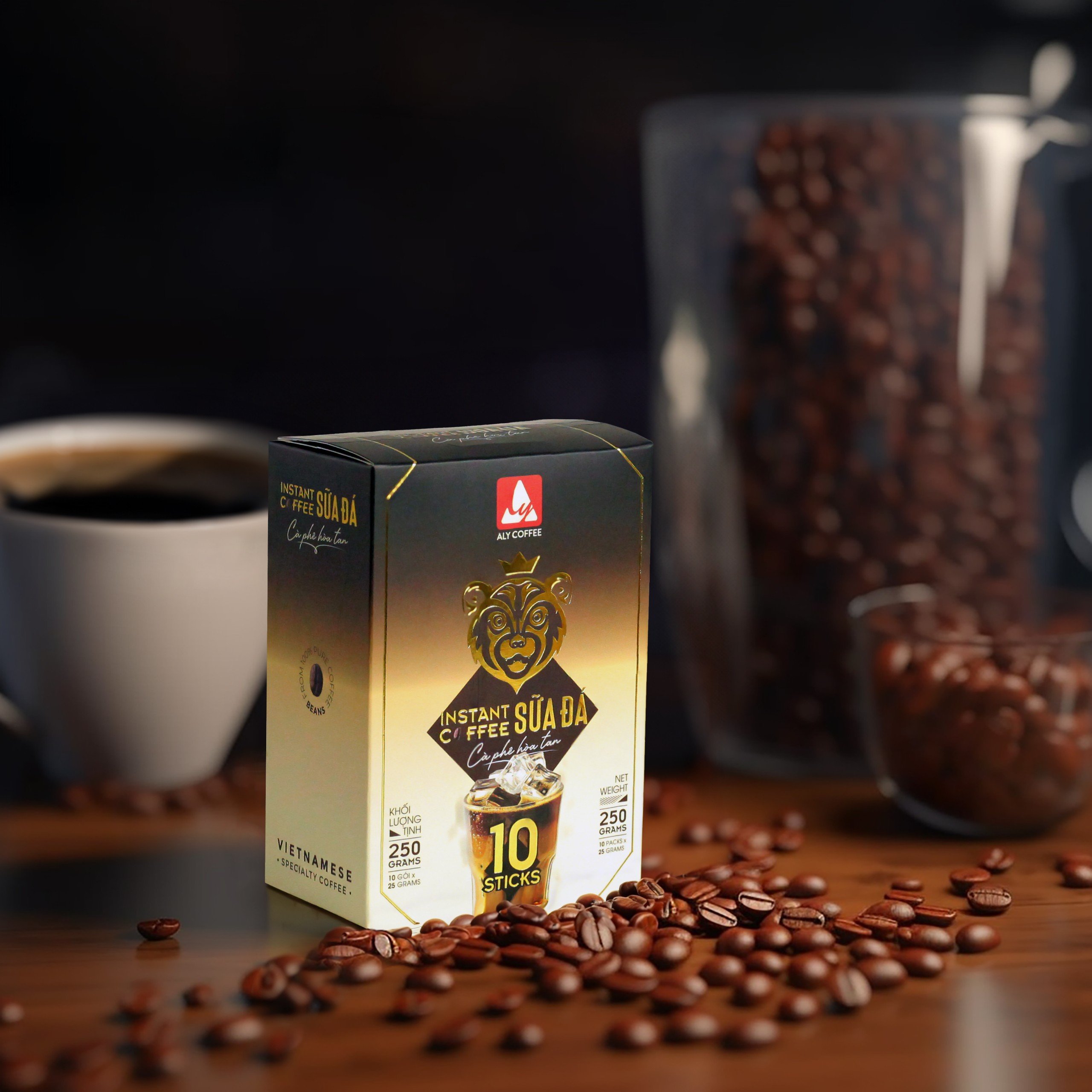 冰牛奶速溶咖啡 – ALY COFFEE – 盒装 10 包 x 25 克